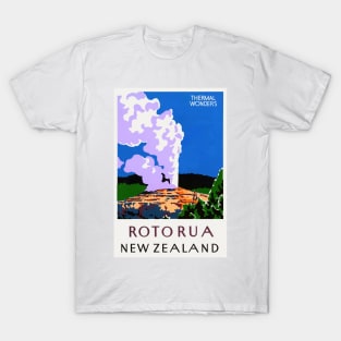 Rotorua New Zealand Vintage Poster 1930s T-Shirt